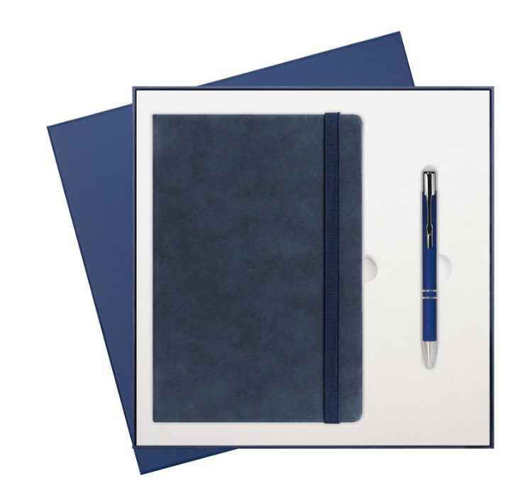 Подарочный набор Nuba BtoBook, синий (ежедневник, ручка)