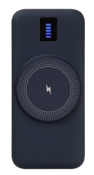 Внешний аккумулятор с подсветкой и беспроводной зарядкой Ultra Wireless Magnetic 10000 mAh, синий фото 