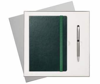Подарочный набор Portland Btobook, зеленый (ежедневник, ручка) фото 