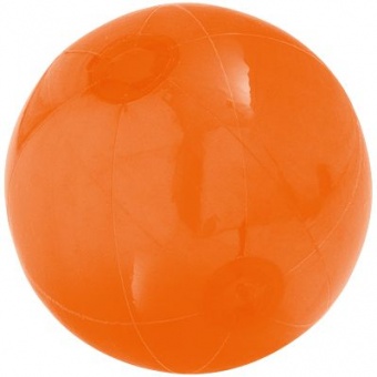 Надувной пляжный мяч Sun and Fun, полупрозрачный оранжевый фото 