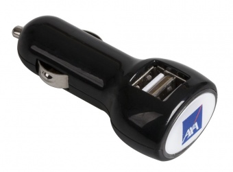 Автомобильное зарядное устройство с подсветкой Logocharger, черное фото 