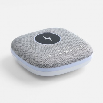 Bluetooth-колонка с беспроводной зарядкой и подсветкой Terrafonic, серая фото 