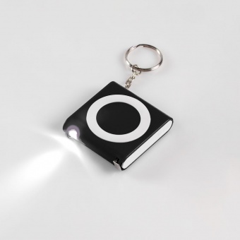 Брелок-фонарик с рулеткой Rule Tool, черный фото 