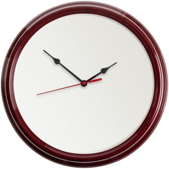 Часы настенные Flat Circle, бордовые фото 