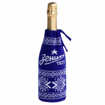 Чехол для шампанского «Зенит», синий фото 