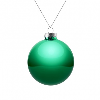 Елочный шар Finery Gloss, 8 см, глянцевый зеленый фото 