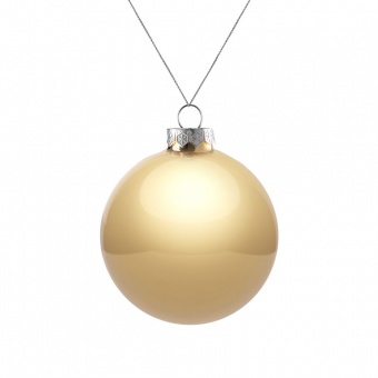 Елочный шар Finery Gloss, 8 см, глянцевый золотистый фото 