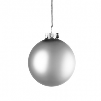 Елочный шар Finery Matt, 8 см, матовый серебристый фото 
