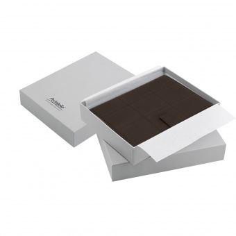 Ежедневник-портфолио Royal, коричневый, эко-кожа, недатированный кремовый блок, серая подарочная коробка фото 