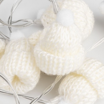Гирлянда Cosy Poms, белая фото 