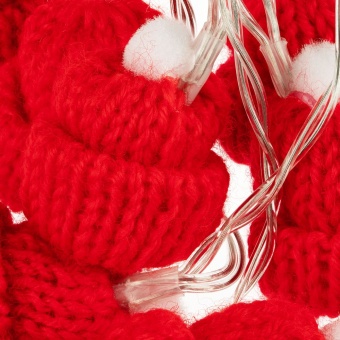 Гирлянда Cosy Poms, красная фото 
