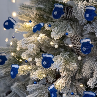 Гирлянда Merry Mittens, синяя фото 