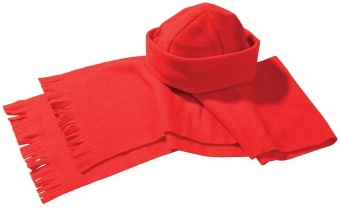 Комплект Unit Fleecy: шарф и шапка, красный фото 