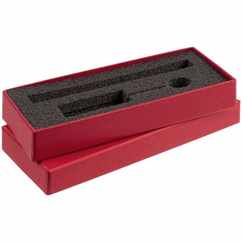 Коробка Notes с ложементом для ручки и флешки, красная фото 