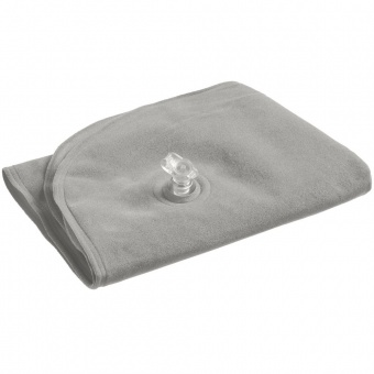 Надувная подушка под шею в чехле Sleep, серая фото 