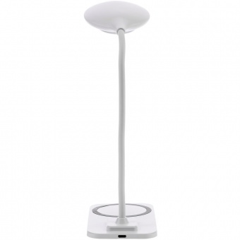 Настольная лампа с беспроводной зарядкой Modicum, белая фото 