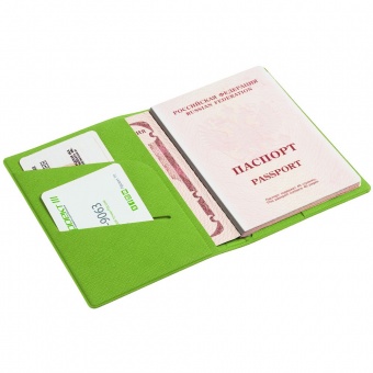 Обложка для паспорта Devon, зеленая фото 