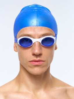 Очки для плавания Swimatic, синие с белым фото 
