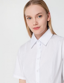 Рубашка женская с коротким рукавом Collar, белая фото 4