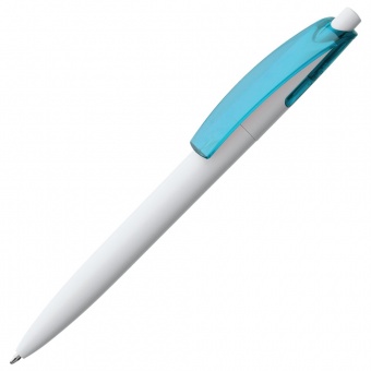 Ручка шариковая Bento, белая с голубым фото 