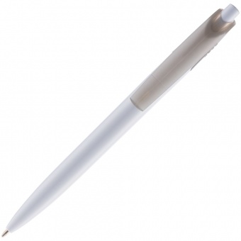Ручка шариковая Bento, белая с серым фото 