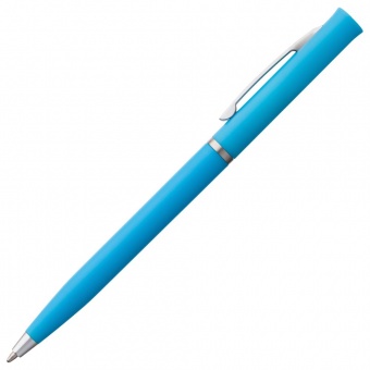 Ручка шариковая Euro Chrome, голубая фото 