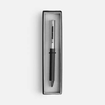 Ручка шариковая Eyeshot Soft Touch в футляре, черная фото 