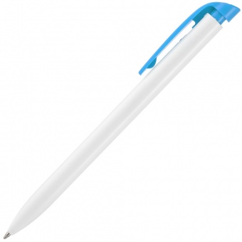 Ручка шариковая Favorite, белая с голубым фото 