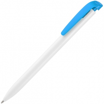 Ручка шариковая Favorite, белая с голубым фото 