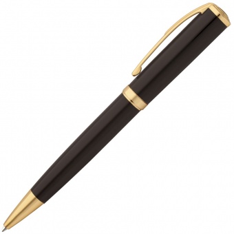 Ручка шариковая Forza, черная с золотистым фото 