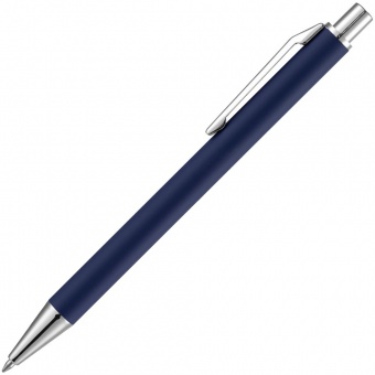 Ручка шариковая Lobby Soft Touch Chrome, синяя фото 