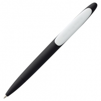 Ручка шариковая Prodir DS5 TRR-P Soft Touch, черная с белым фото 