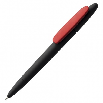Ручка шариковая Prodir DS5 TRR-P Soft Touch, черная с красным фото 