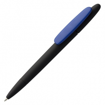 Ручка шариковая Prodir DS5 TRR-P Soft Touch, черная с синим фото 
