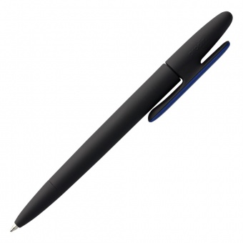 Ручка шариковая Prodir DS5 TRR-P Soft Touch, черная с синим фото 
