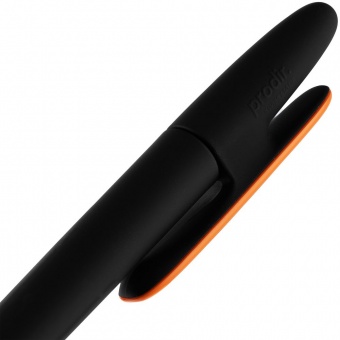Ручка шариковая Prodir DS5 TRR-P Soft Touch, черная с оранжевым фото 