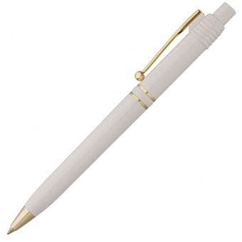 Ручка шариковая Raja Gold, белая фото 