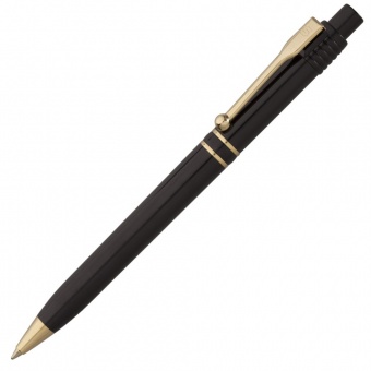 Ручка шариковая Raja Gold, черная фото 