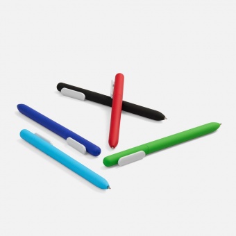Ручка шариковая Swiper Soft Touch, синяя с белым фото 