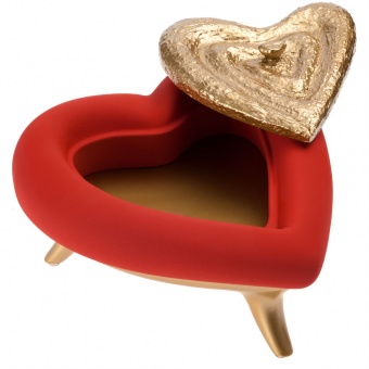 Шкатулка «Сердце», красно-золотая фото 