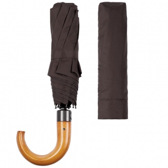 Складной зонт Unit Classic, коричневый фото 