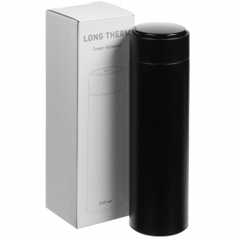 Смарт-бутылка с заменяемой батарейкой Long Therm, черная фото 