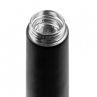 Смарт-бутылка с заменяемой батарейкой Long Therm Soft Touch, черная фото 