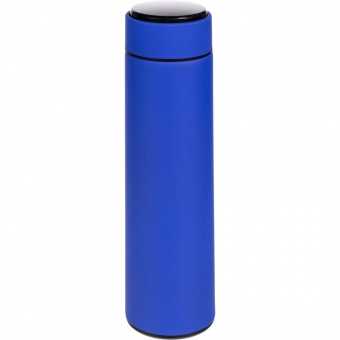 Смарт-бутылка с заменяемой батарейкой Long Therm Soft Touch, синяя фото 