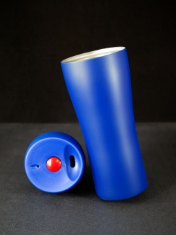 Термостакан Solingen, вакуумный, герметичный, синий фото 