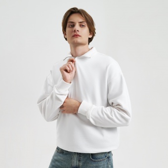 Толстовка на молнии унисекс FLOW, белая, размер 3XL/4XL фото 