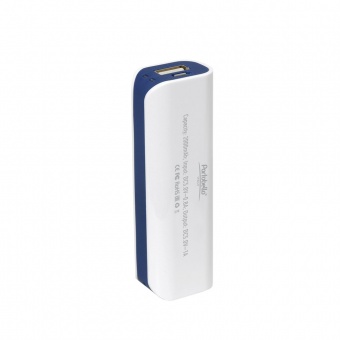 Внешний аккумулятор, Aster PB, 2000 mAh, белый/синий, транзитная упаковка фото 