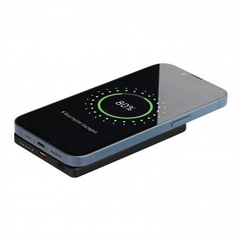 Внешний аккумулятор Atlantis PD 5000mAh с функцией беспроводной зарядки 15W, черный фото 