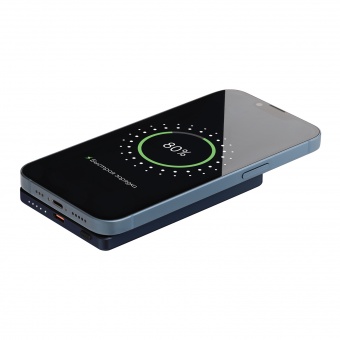 Внешний аккумулятор Atlantis PD 5000mAh с функцией беспроводной зарядки 15W, синий фото 