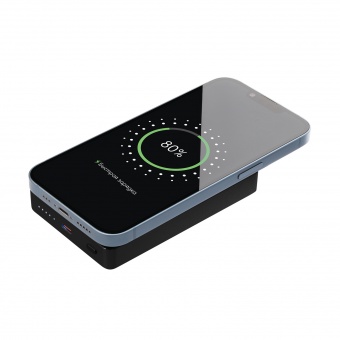 Внешний аккумулятор Atlantis PD Plus 10000mAh с функцией беспроводной зарядки 15W, черный фото 